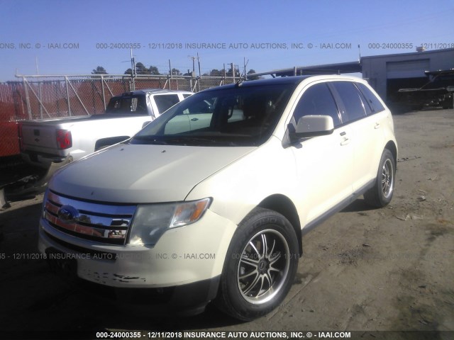 2FMDK38C98BB08926 - 2008 FORD EDGE SEL WHITE photo 2