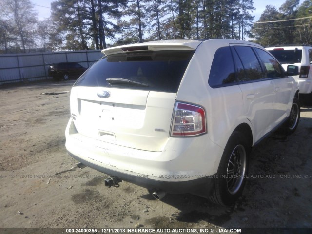 2FMDK38C98BB08926 - 2008 FORD EDGE SEL WHITE photo 4