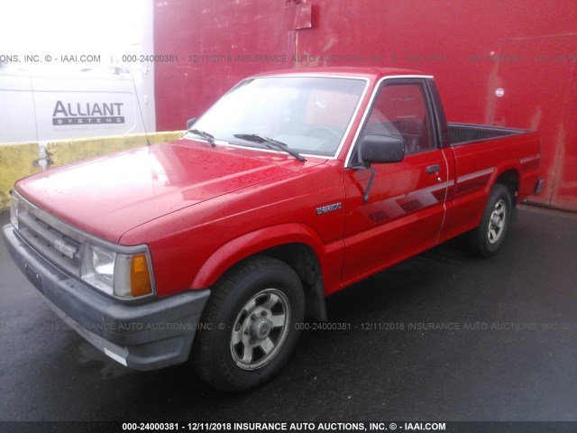 JM2UF1138K0799975 - 1989 MAZDA B2200 SHORT BED RED photo 2