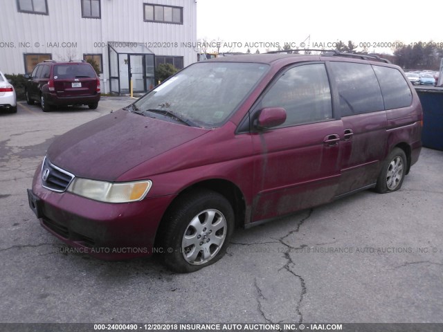 2HKRL18953H000204 - 2003 HONDA ODYSSEY EXL RED photo 2