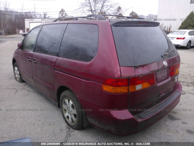 2HKRL18953H000204 - 2003 HONDA ODYSSEY EXL RED photo 3