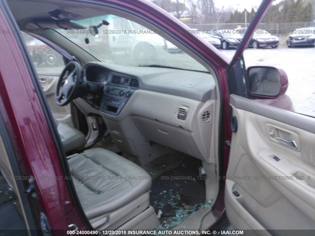 2HKRL18953H000204 - 2003 HONDA ODYSSEY EXL RED photo 5