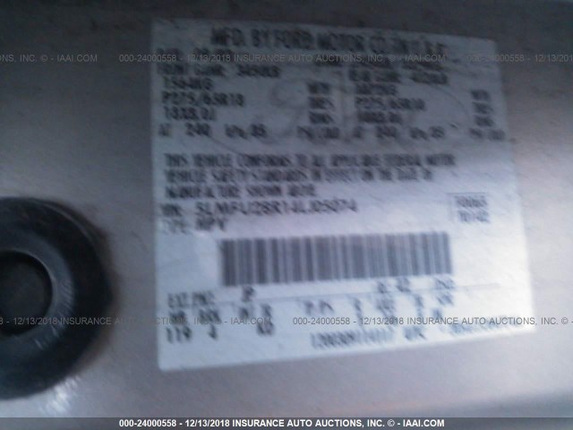 5LMFU28R14LJ05074 - 2004 LINCOLN NAVIGATOR Күміс фото 9