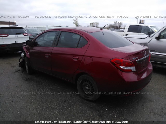 ML32F3FJ8HH003298 - 2017 MITSUBISHI MIRAGE G4 ES წითელი ფოტო 3