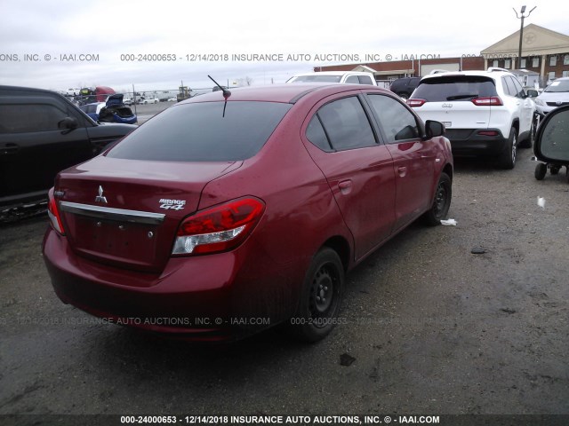 ML32F3FJ8HH003298 - 2017 MITSUBISHI MIRAGE G4 ES წითელი ფოტო 4