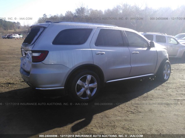 1C4RDHAG7EC313669 - 2014 DODGE DURANGO SXT SILVER photo 4