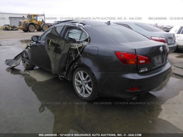 JTHBK262575028590 - 2007 LEXUS IS 250 GRAY photo 3