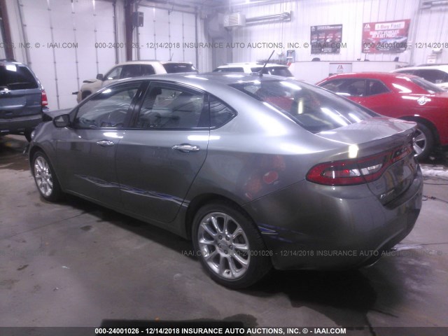 1C3CDFCH5DD134804 - 2013 DODGE DART LIMITED/R/T GRAY photo 3