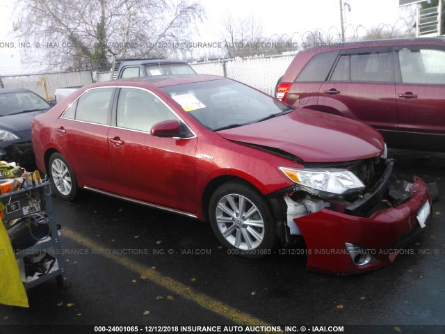 4T1BD1FK4CU012673 - 2012 TOYOTA CAMRY HYBRID/LE/XLE RED photo 1