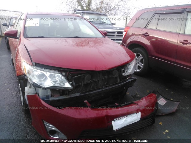 4T1BD1FK4CU012673 - 2012 TOYOTA CAMRY HYBRID/LE/XLE RED photo 6
