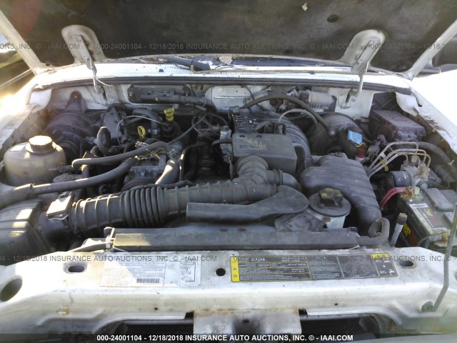 1FTYR10D03PA33108 - 2003 FORD RANGER WHITE photo 10