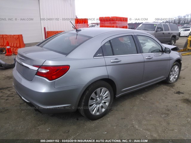 1C3CCBAB3EN210459 - 2014 CHRYSLER 200 LX SILVER photo 4