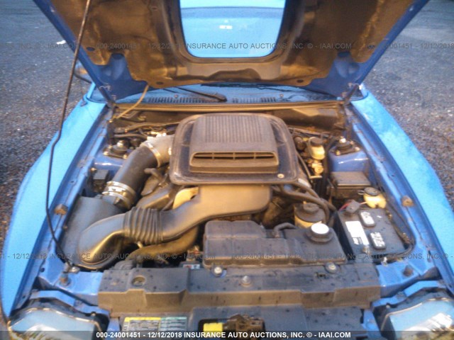 1FAFP42R63F423830 - 2003 FORD MUSTANG MACH I BLUE photo 10