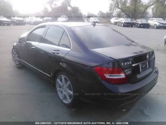 WDDGF4HB7EA952320 - 2014 MERCEDES-BENZ C 250 BLACK photo 3