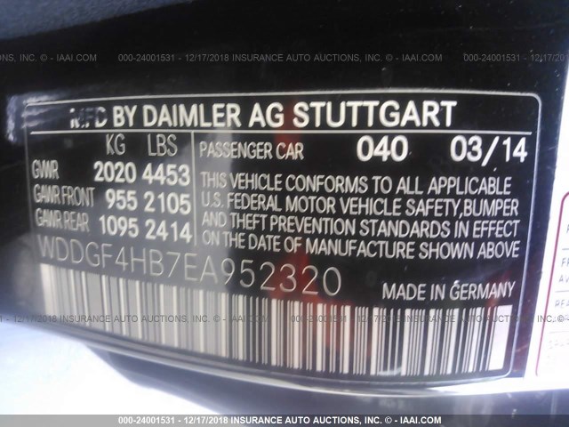 WDDGF4HB7EA952320 - 2014 MERCEDES-BENZ C 250 BLACK photo 9