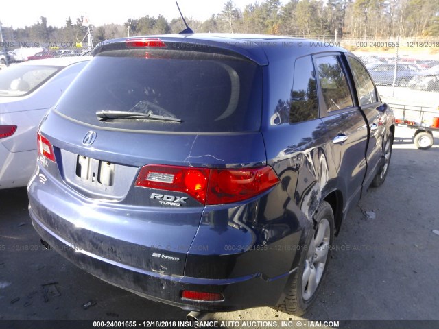 5J8TB18288A011693 - 2008 ACURA RDX BLUE photo 4