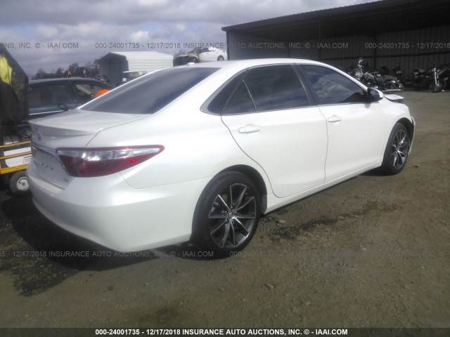 4T1BF1FK1FU966327 - 2015 TOYOTA CAMRY LE/XLE/SE/XSE WHITE photo 4