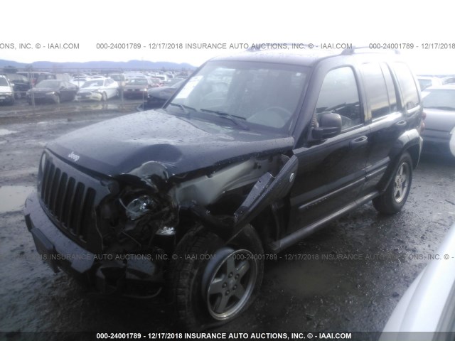 1J4GL38K85W666096 - 2005 JEEP LIBERTY RENEGADE BLACK photo 2
