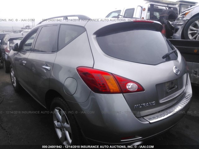 JN8AZ18U89W031082 - 2009 NISSAN MURANO S/SL GRAY photo 3