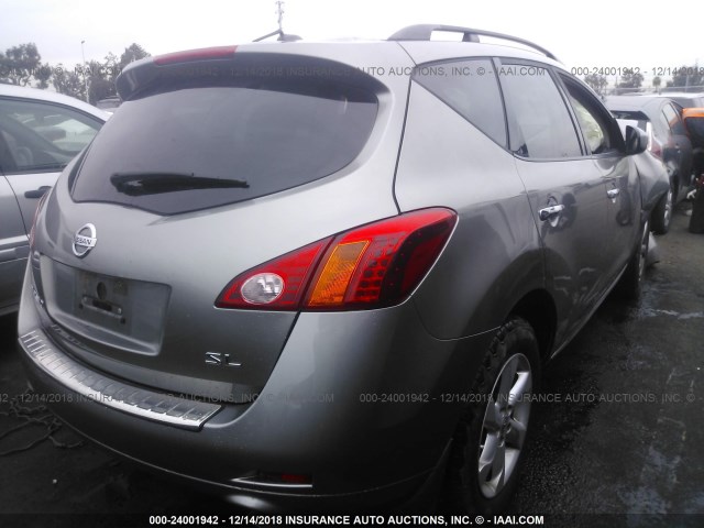 JN8AZ18U89W031082 - 2009 NISSAN MURANO S/SL GRAY photo 4