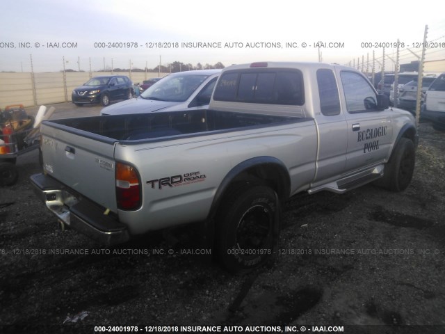 4TASM92N7YZ614802 - 2000 TOYOTA TACOMA XTRACAB PRERUNNER ვერცხლისფერი ფოტო 4
