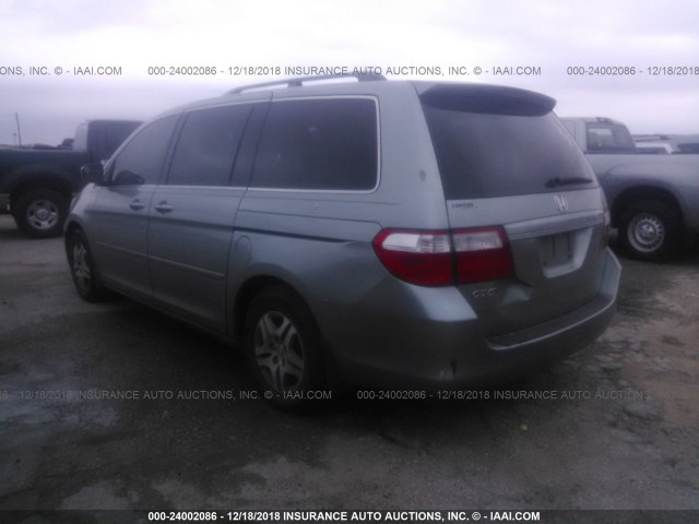 5FNRL38696B039396 - 2006 HONDA ODYSSEY EXL BLUE photo 3