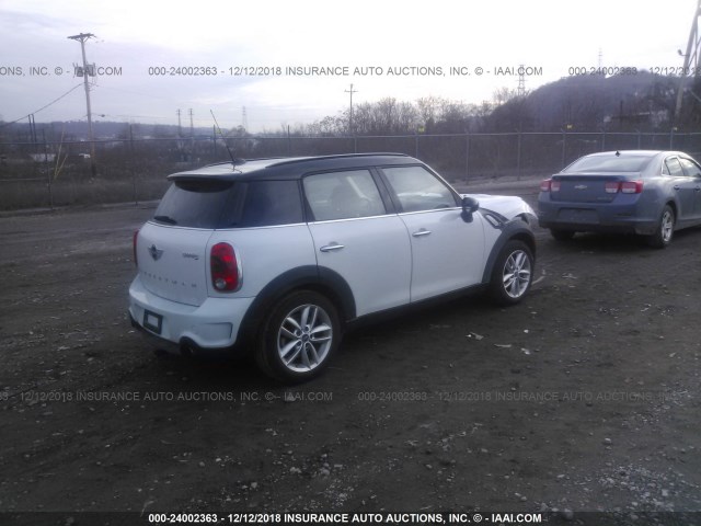 WMWZC3C58EWP29193 - 2014 MINI COOPER S COUNTRYMAN WHITE photo 4