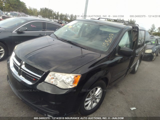 2C4RDGCG7ER155607 - 2014 DODGE GRAND CARAVAN SXT GRAY photo 2