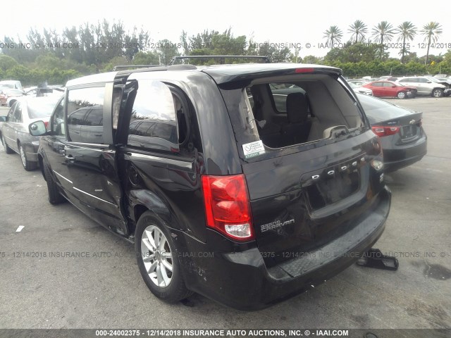 2C4RDGCG7ER155607 - 2014 DODGE GRAND CARAVAN SXT GRAY photo 3