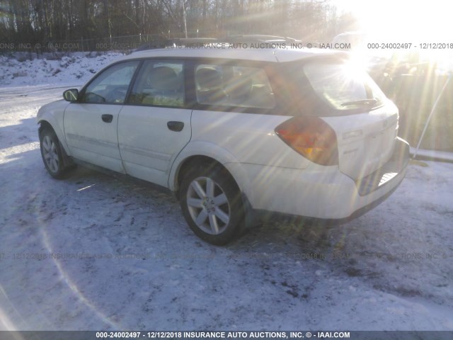 4S4BP61CX77311271 - 2007 SUBARU LEGACY OUTBACK 2.5I WHITE photo 3