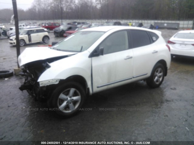 JN8AS5MT6CW264619 - 2012 NISSAN ROGUE S/SV WHITE photo 2