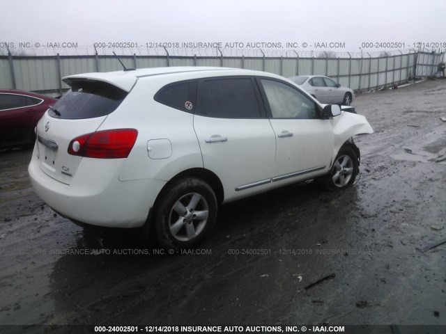 JN8AS5MT6CW264619 - 2012 NISSAN ROGUE S/SV WHITE photo 4