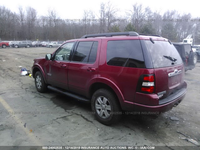 1FMEU73E07UB77947 - 2007 FORD EXPLORER XLT RED photo 3