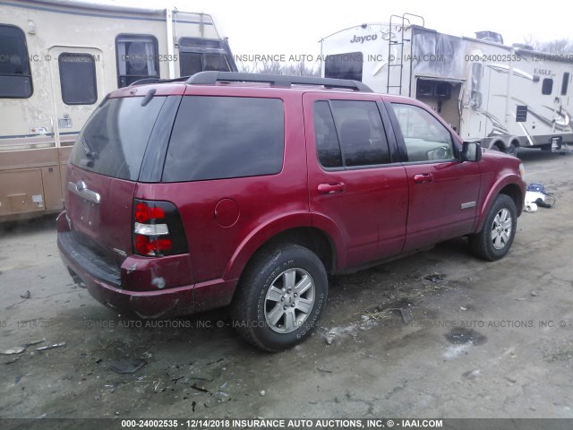 1FMEU73E07UB77947 - 2007 FORD EXPLORER XLT RED photo 4