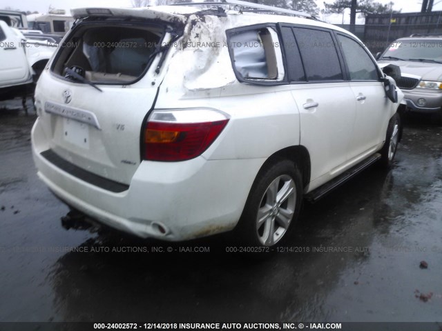 JTEES42A882028248 - 2008 TOYOTA HIGHLANDER LIMITED WHITE photo 4