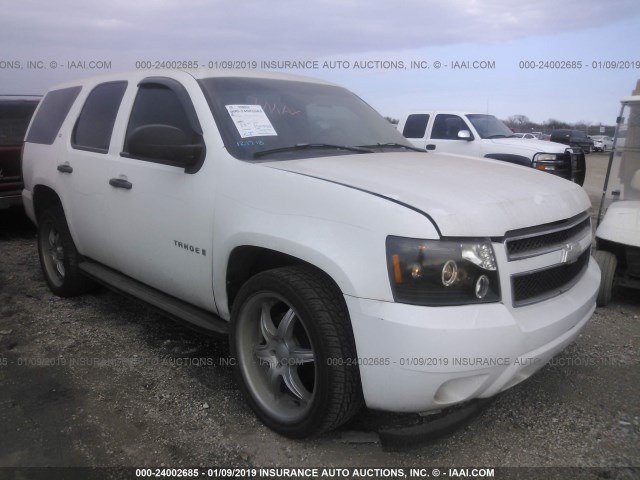 1GNFK13047R341565 - 2007 CHEVROLET TAHOE K1500 WHITE photo 1