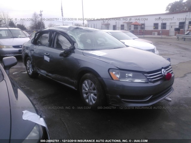 1VWAH7A31DC075189 - 2013 VOLKSWAGEN PASSAT S GRAY photo 1