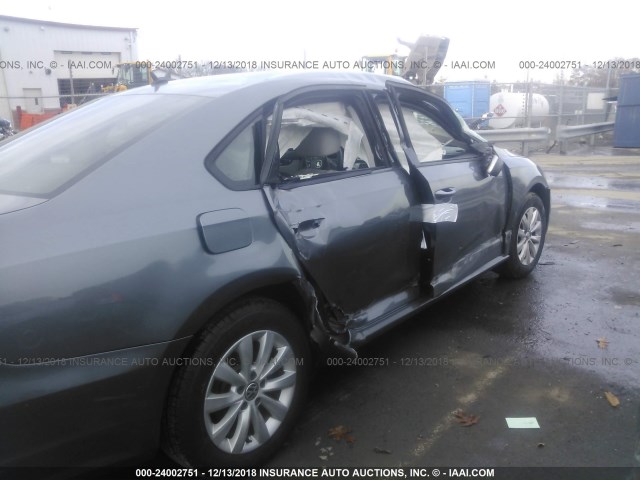 1VWAH7A31DC075189 - 2013 VOLKSWAGEN PASSAT S GRAY photo 6