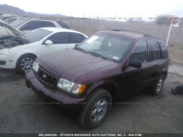 KNDJB723525110322 - 2002 KIA SPORTAGE BROWN photo 2