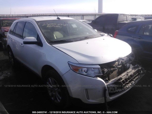 2FMDK4JC1EBB30074 - 2014 FORD EDGE SEL WHITE photo 1