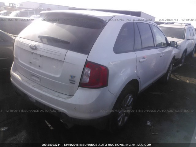 2FMDK4JC1EBB30074 - 2014 FORD EDGE SEL WHITE photo 4