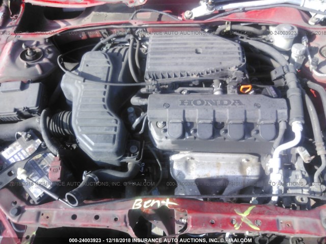 1HGEM21144L018049 - 2004 HONDA CIVIC DX VP RED photo 10
