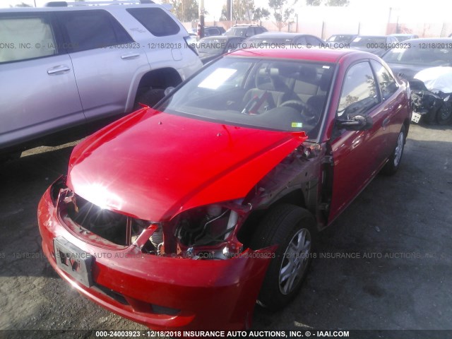 1HGEM21144L018049 - 2004 HONDA CIVIC DX VP RED photo 2