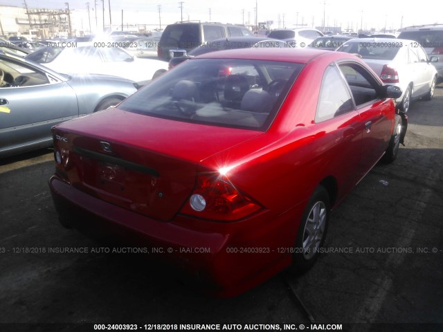 1HGEM21144L018049 - 2004 HONDA CIVIC DX VP RED photo 4