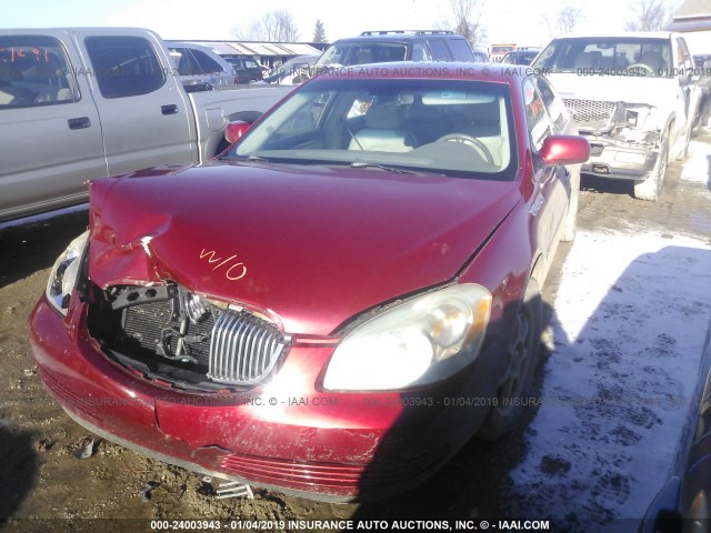 1G4HD57287U180788 - 2007 BUICK LUCERNE CXL RED photo 2