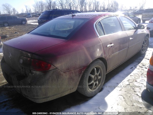 1G4HD57287U180788 - 2007 BUICK LUCERNE CXL RED photo 4