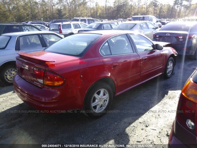 1G3NL52F83C144684 - 2003 OLDSMOBILE ALERO GL RED photo 4