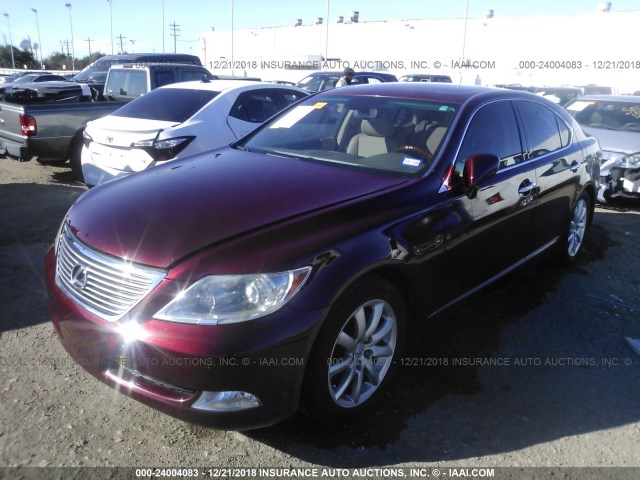 JTHBL46F875009740 - 2007 LEXUS LS 460 MAROON photo 2