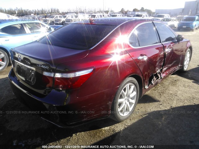 JTHBL46F875009740 - 2007 LEXUS LS 460 MAROON photo 4