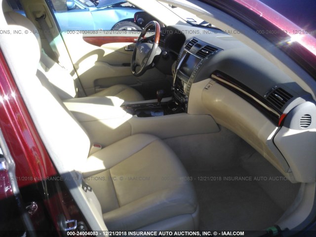 JTHBL46F875009740 - 2007 LEXUS LS 460 MAROON photo 5